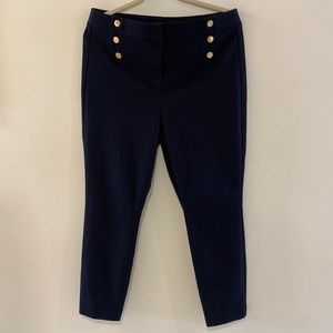 High Waisted Black Pants With Button Details